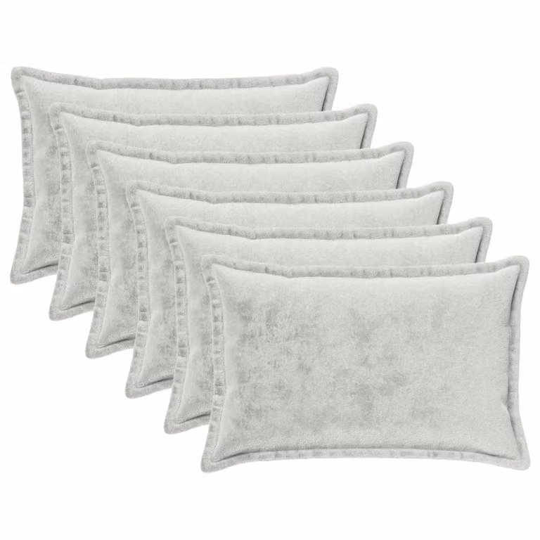 vidaXL Federa 6 pcs HOUTEN Grigio Chiaro 50 x 80 cm Flanella