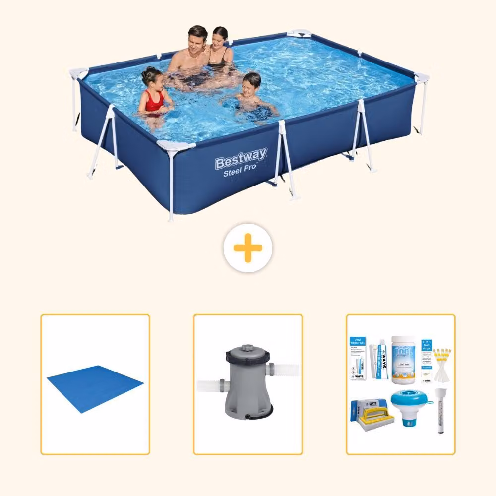 Bestway Steel Pro, piscina rettangolare - 300x201x66 cm - 4 pezzi - Modello S22299
