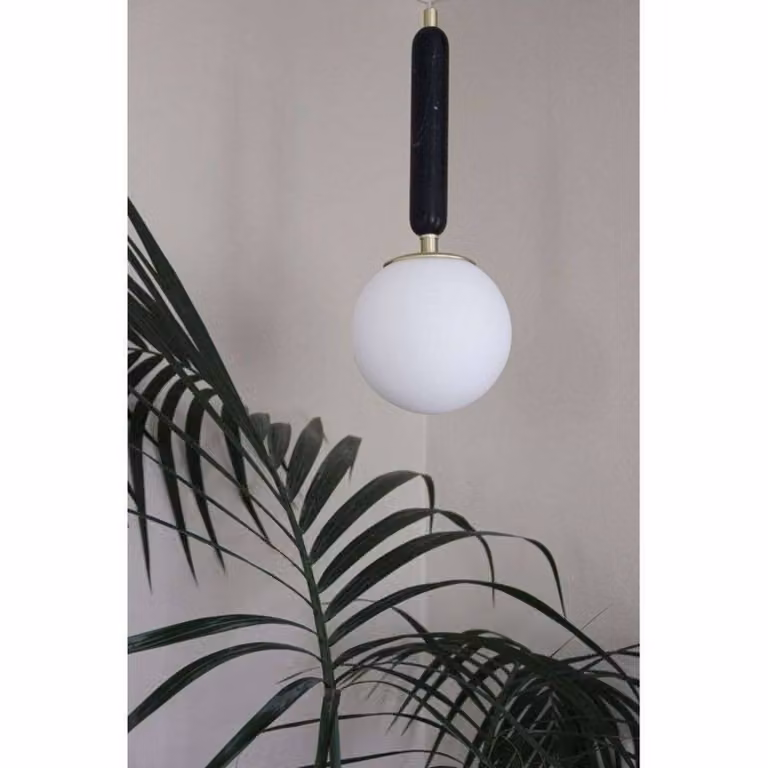 Globen Lighting Lampada a sospensione Torrano, dimmerabile, Verde, Soggiorno / Sala da pranzo, Pietra, Design, Lampada a sospensione