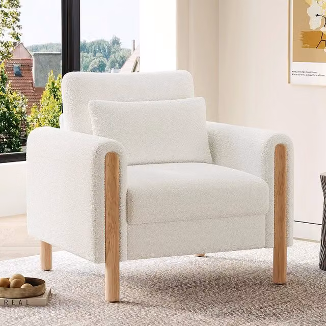 Poltrona moderna - Xylo - Con cuscino spesso, bianco