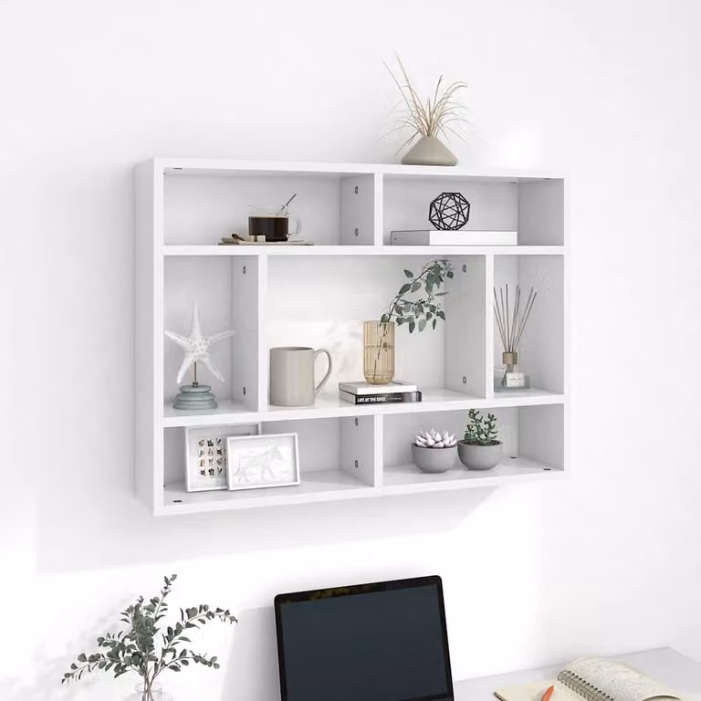 Scaffale a Parete vidaXL Bianco in Multistrato e MDF L: 75 cm, P: 16 cm, H: 55 cm