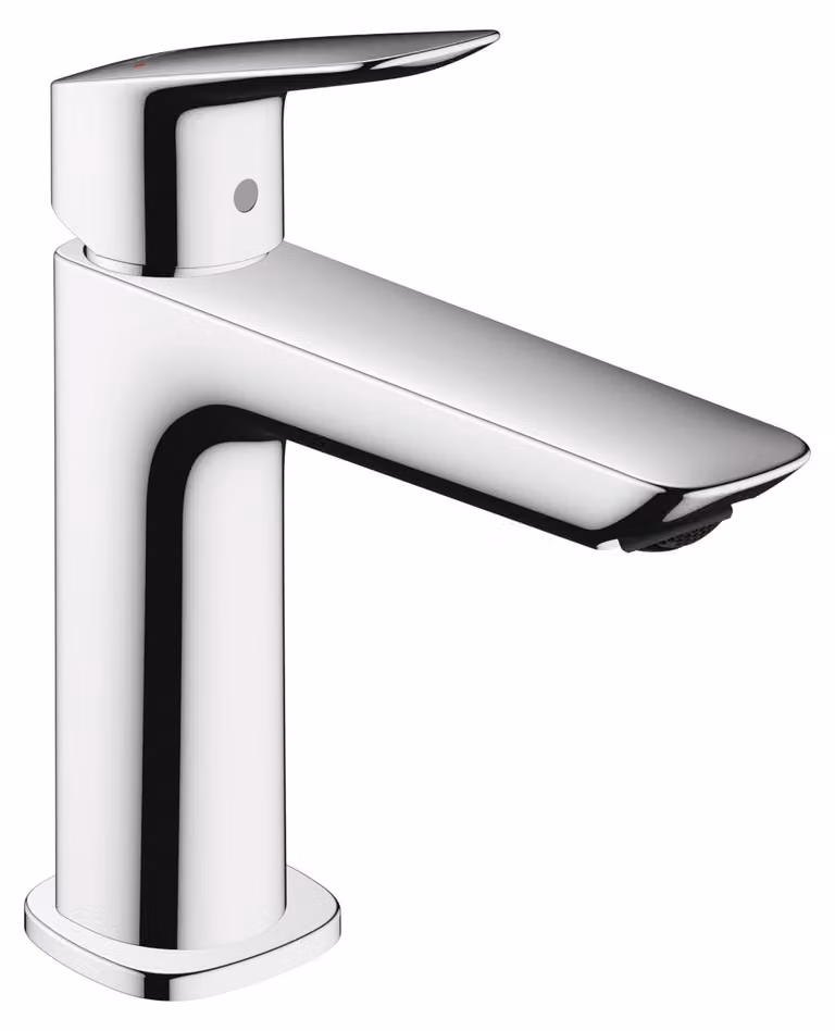 Miscelatore per lavabo Logis Fine 110, cromo, portata d'acqua di 1,2 GPM, con tappo a salvagoccia