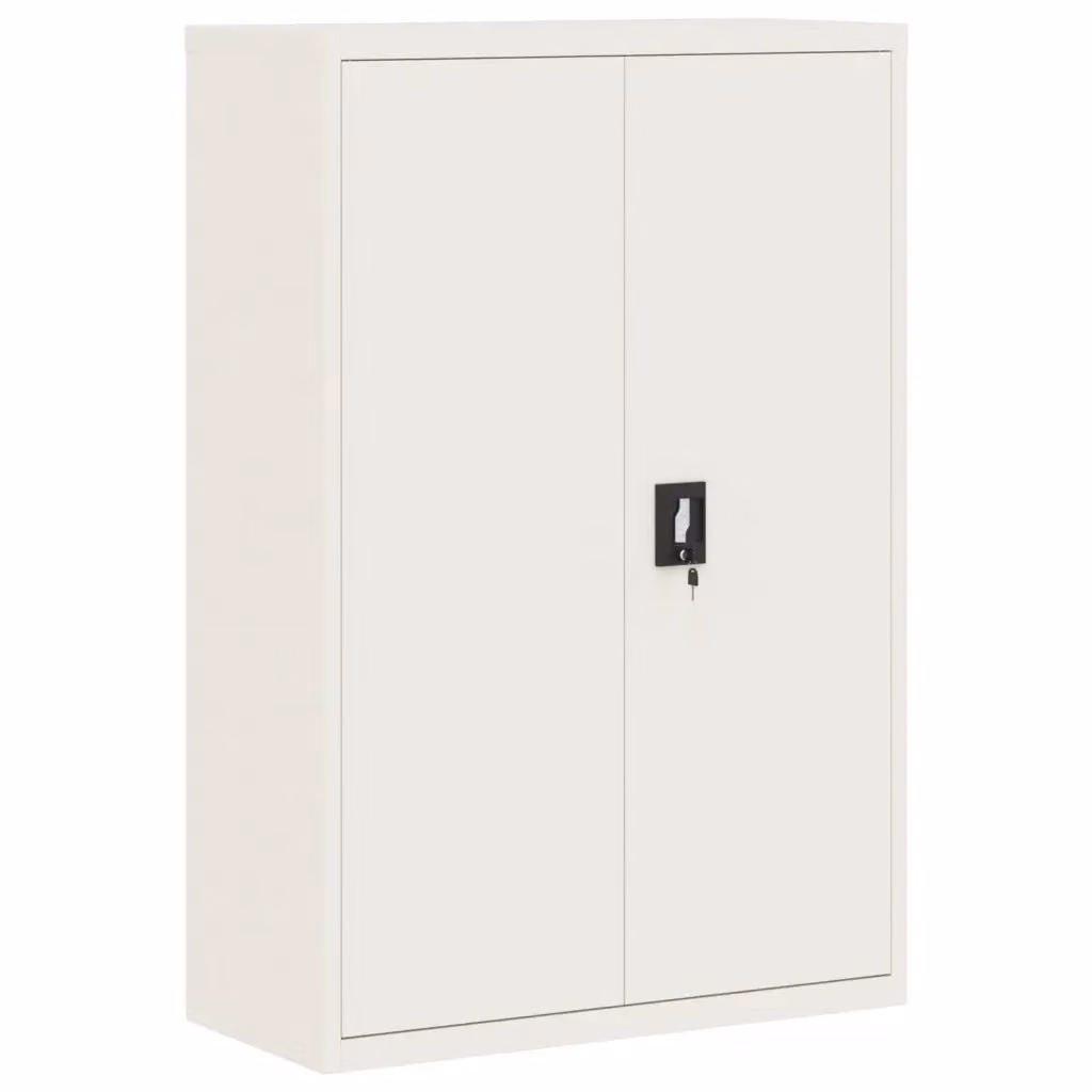 Armadio Classificatore vidaXL in Metallo Bianco con Ante a Battente e Serratura L/P/H: 90 x 40 x 140 cm – 2