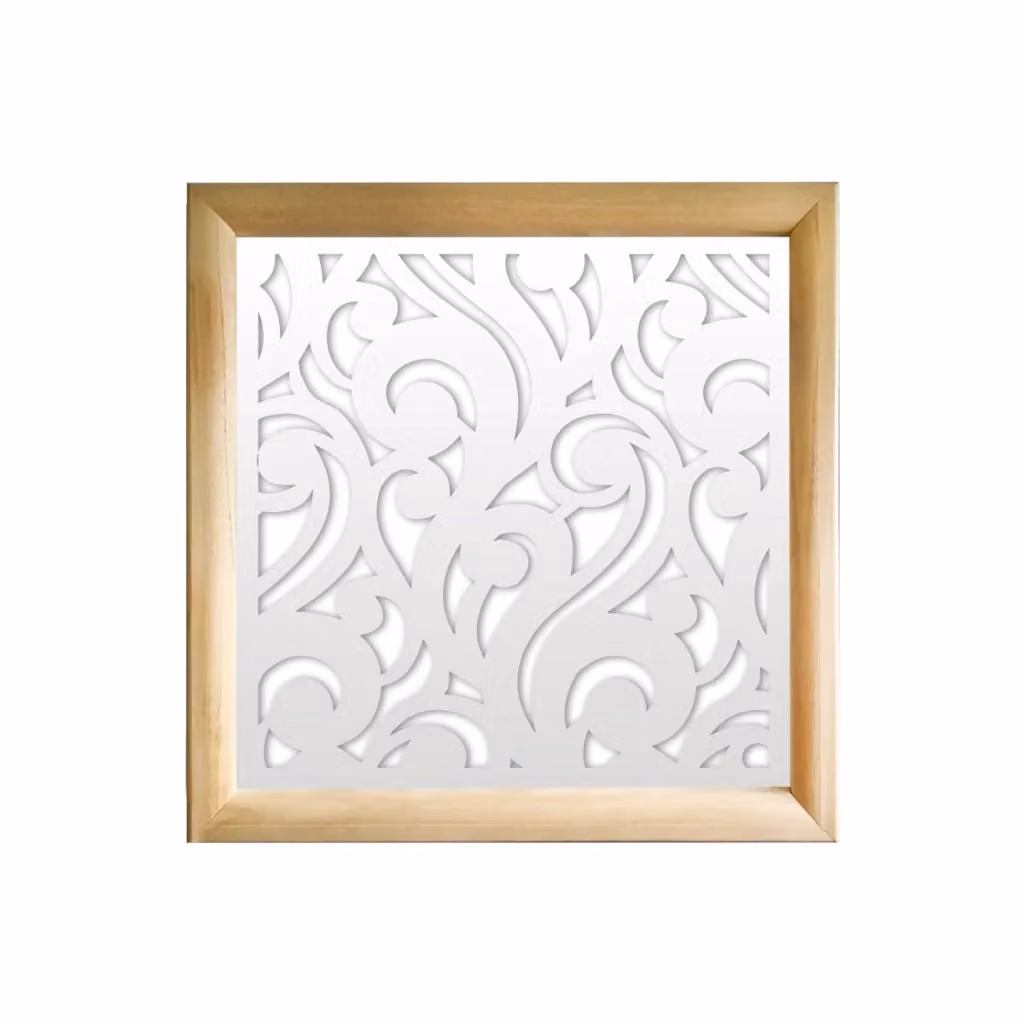 Moduli Decorativi CURL Signorbit in Legno e PVC, Colore Bianco, 98 x 98 cm – 2