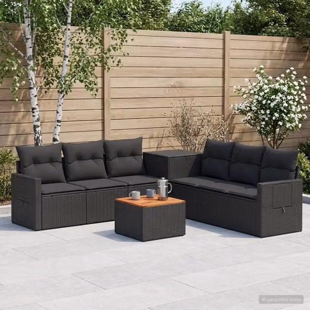 Set di divani 8 pz Nero 55 x 55 x 37 cm 3448374