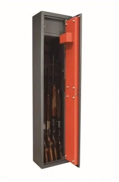 Armadietto Cassaforte Domus per 5 Fucili in Acciaio Grigio con Montaggio a Parete