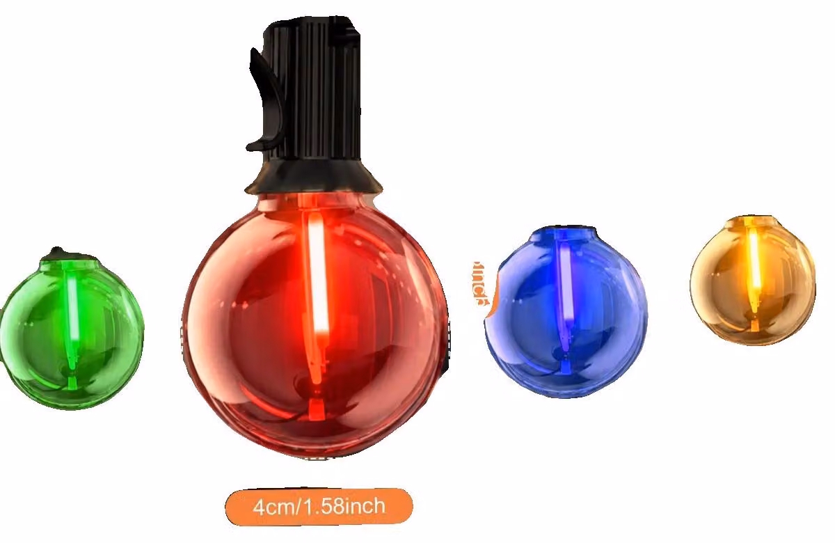 Catena luminosa a forma di globo con luci a LED, 8 modalità di illuminazione, design impermeabile, 46,6 metri, 80 lampadine, spina europea 220V-240V