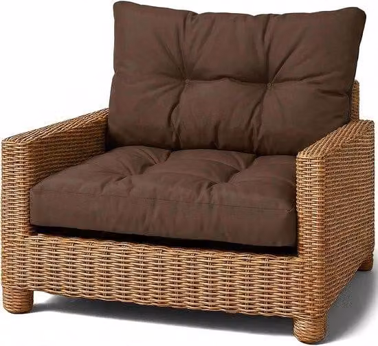 Cuscino da esterno marrone per il giardino o la terrazza, ideale per rilassarsi all'aperto, realizzato in materiale impermeabile, dimensioni 70 x 70 cm.
