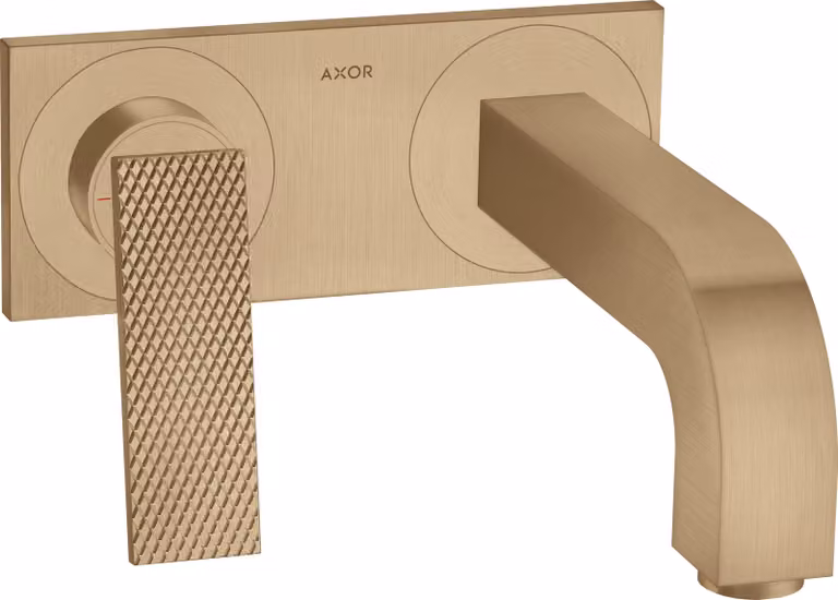 hansgrohe AXOR Citterio Mitigeur de lavabo, finition losange, encastré, saillie 220mm, vidage non verrouillable, avec plaque, 39171140, 39171140