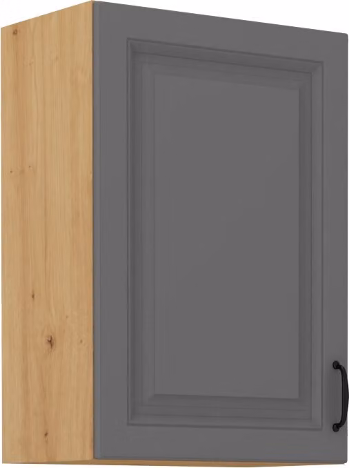 Armadietto superiore da cucina SOPHIA - larghezza 50 cm, grigio / rovere artisan