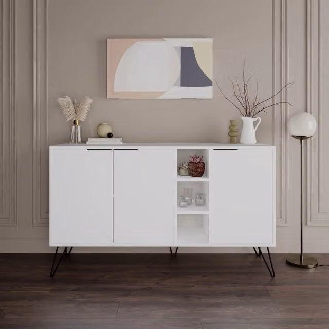 Madia 3 ante Clara 142x35,5x83h colore bianco
