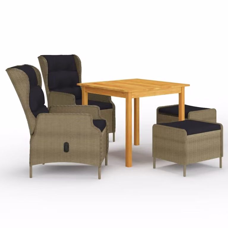 Maison Exclusive - Set da pranzo da giardino a 5 pezzi, marrone
