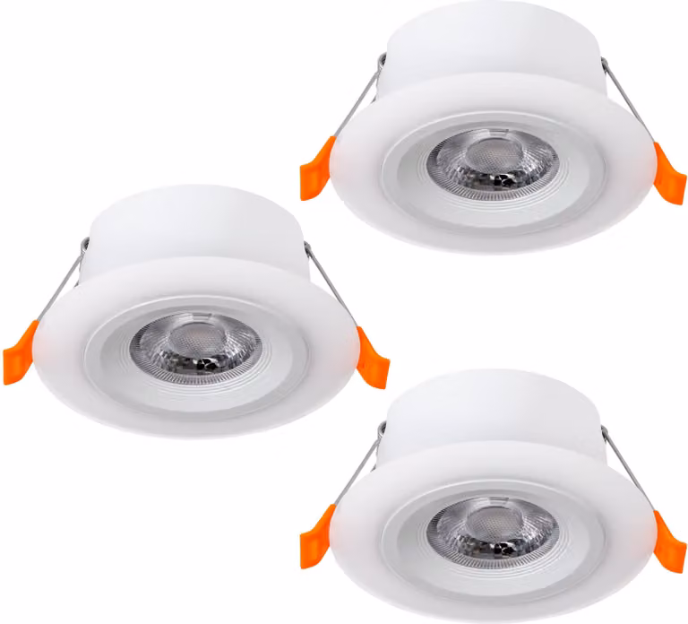 Faretto Ad Incasso Contemporaneo Calonge Policarbonato Bianco 3 Luci Led 4,8W