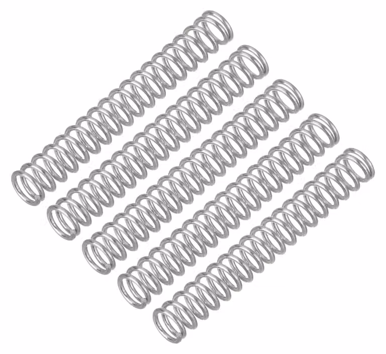 5 molle a compression in acciaio inossidabile 304, dimensioni 0,7x5x35 mm, colore argento