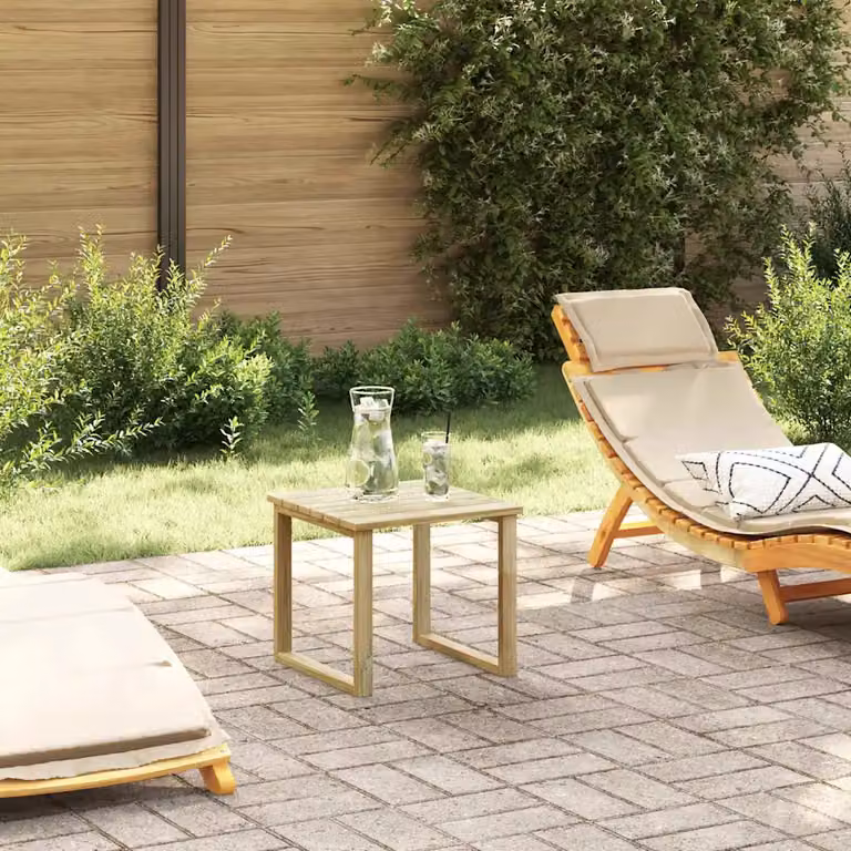 vidaXL Tavolo Quadrato in Legno di Pino Naturale Marrone L 40 x P 40 x H 36 cm