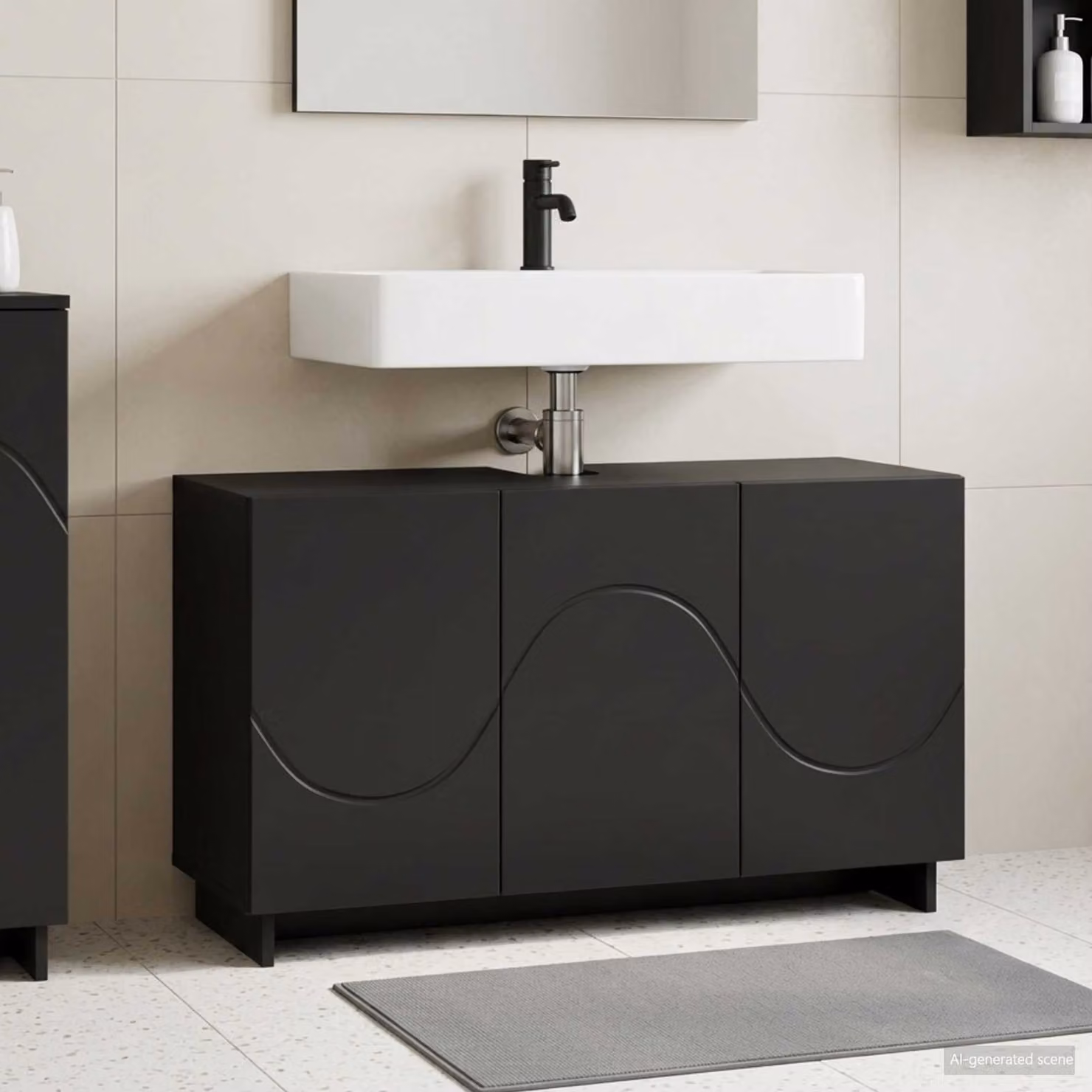 vidaXL Mobile da bagno Nero 101 x 41 x 58 cm Legno multistrato