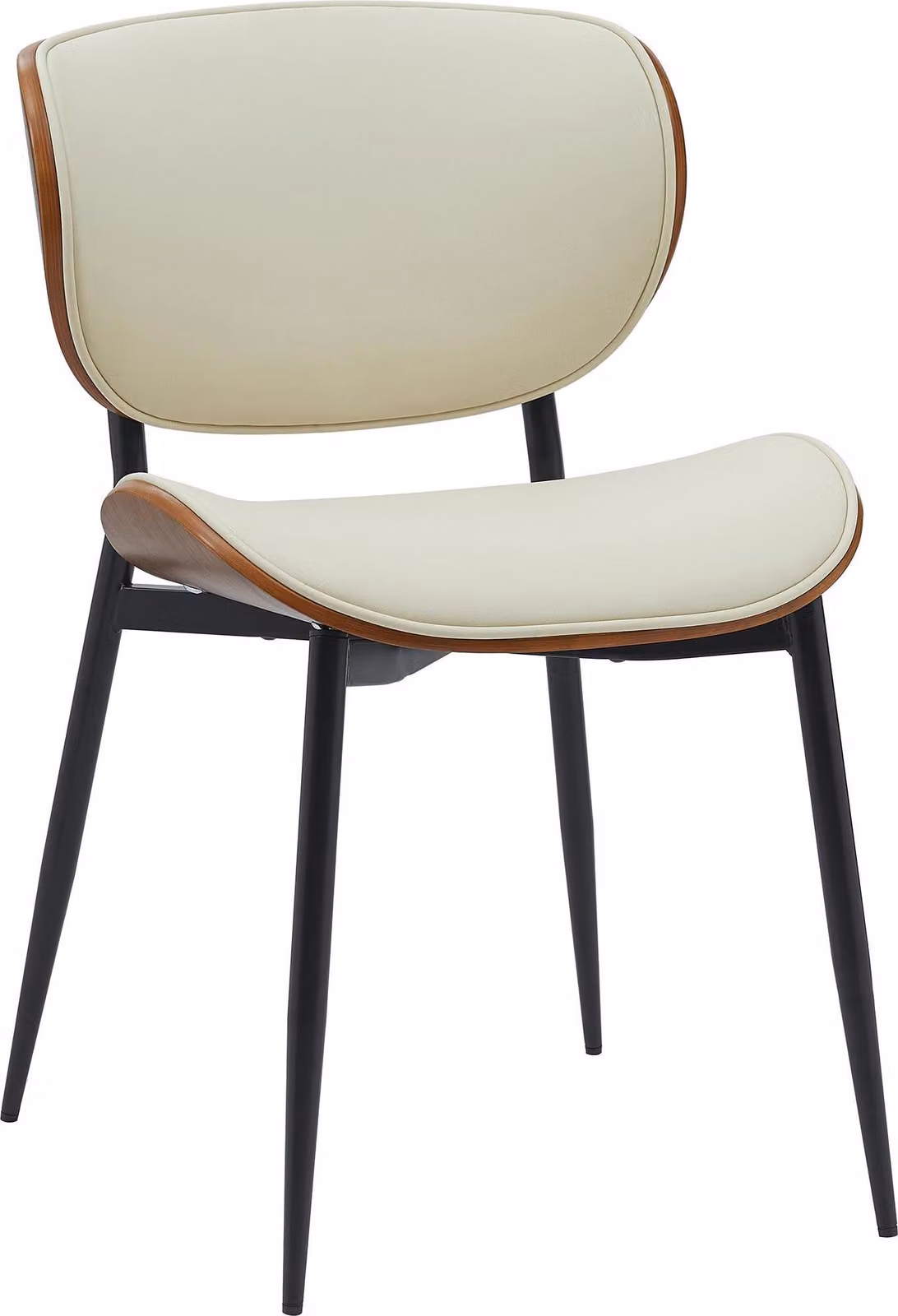 Sedia Enid - Pelle finta - Noce / crema