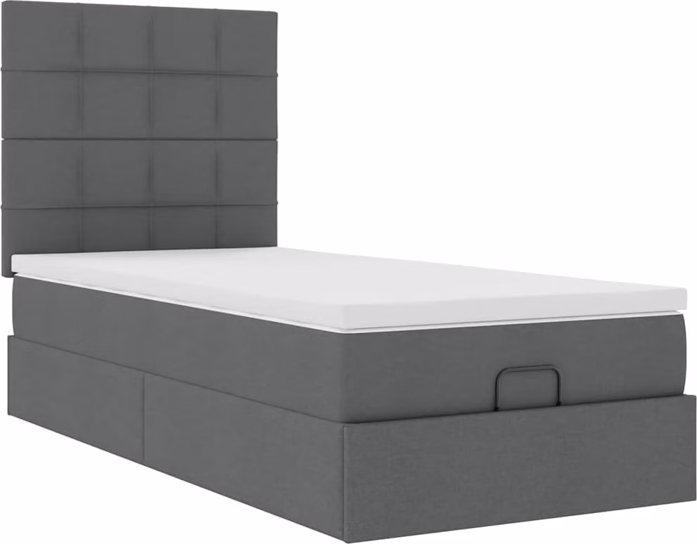 Struttura Letto Pouf con Materasso 90x190 cm in Tessuto