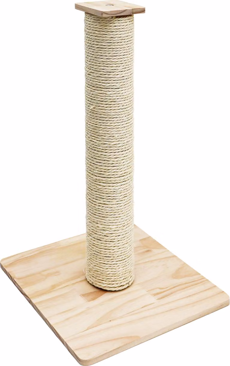 tiragraffi per gatti in sisal da 62 cm con base in bambù - Piccolo tiragraffi stabile