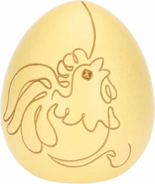 Uovo decorativo in ceramica Thun Incanto di Pasqua, giallo