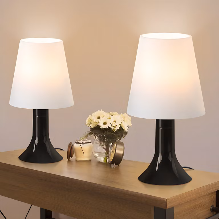ZMH lampada da comodino lampada da tavolo da soggiorno con cavo lampada da tavolo set di 2 piccola lampada nera E14 lampade da tavolo stile country moderno per tavolo da pranzo camera da letto senza lampadina