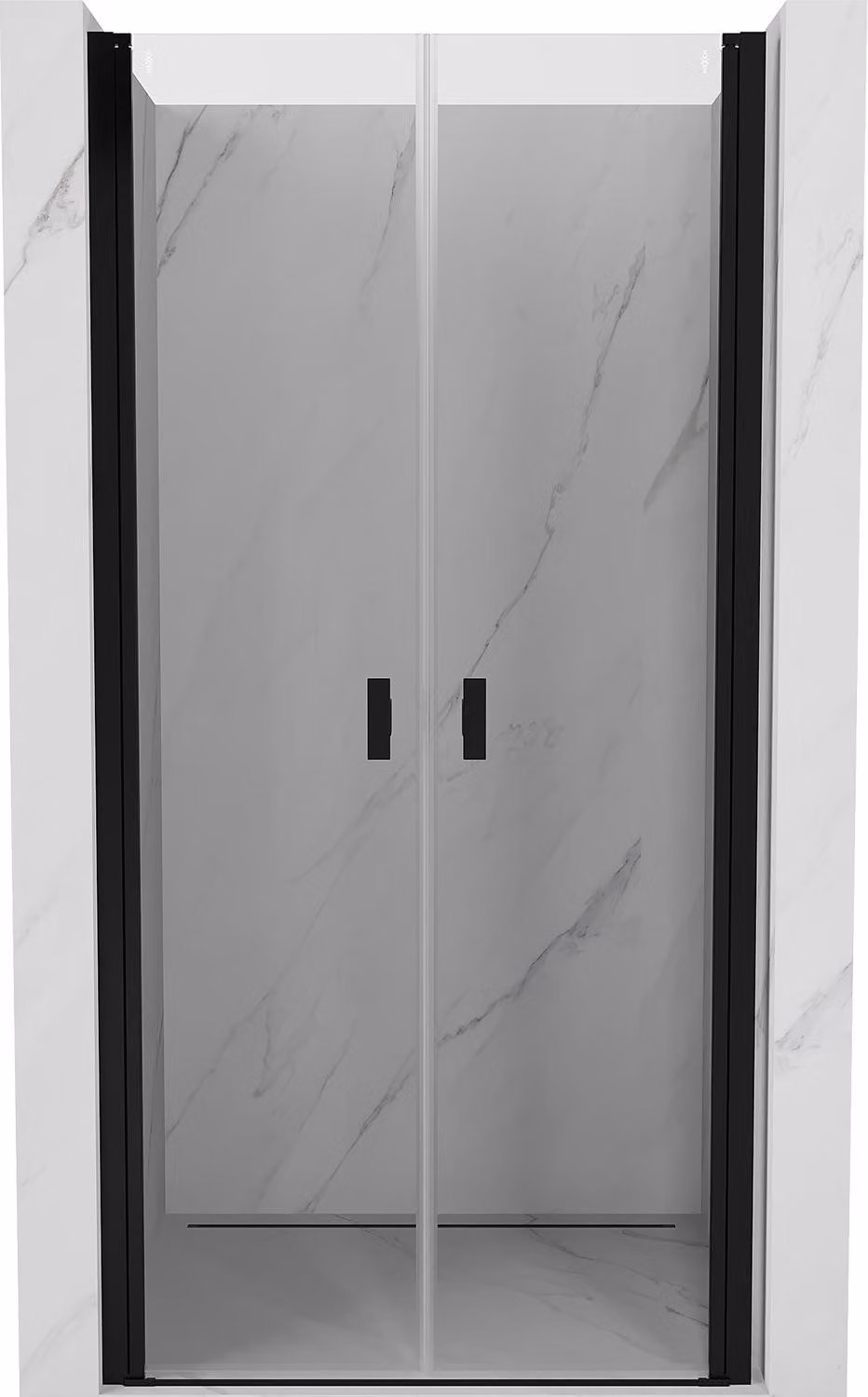 Mexen Mist porta doccia a battente 120 cm, trasparente, nero - 8A7-120-000-70-00