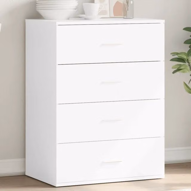 Credenza moderna bianca da parete vidaXL in legno L: 60 cm, P: 39 cm, H: 80 cm