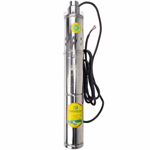 Pompa solare per pozzi profondi, portata 2 t/h, motore brushless a risparmio energetico, controller integrato, 12 V CC, 150 W (solo pompa)