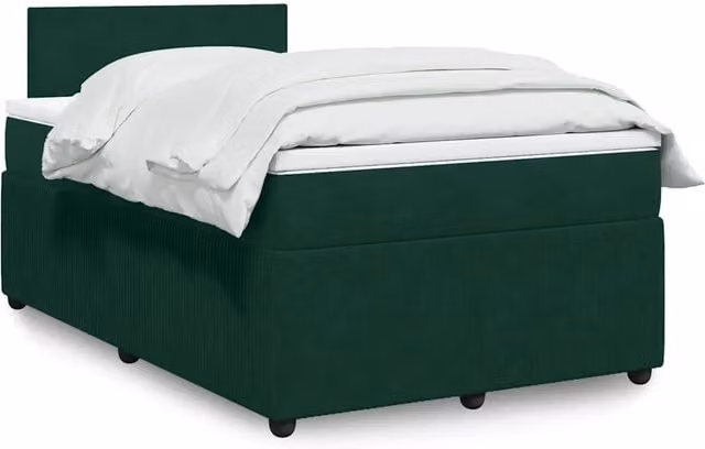 Giroletto a Molle con Materasso Verde Scuro 120x200 cm Velluto 3287707