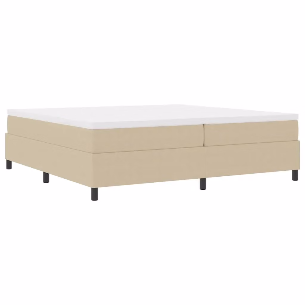 Letto a molle vidaXL in tessuto velluto corduroy grigio, bianco e beige L: 200 cm, P: 200 cm, H: 203 cm – 2