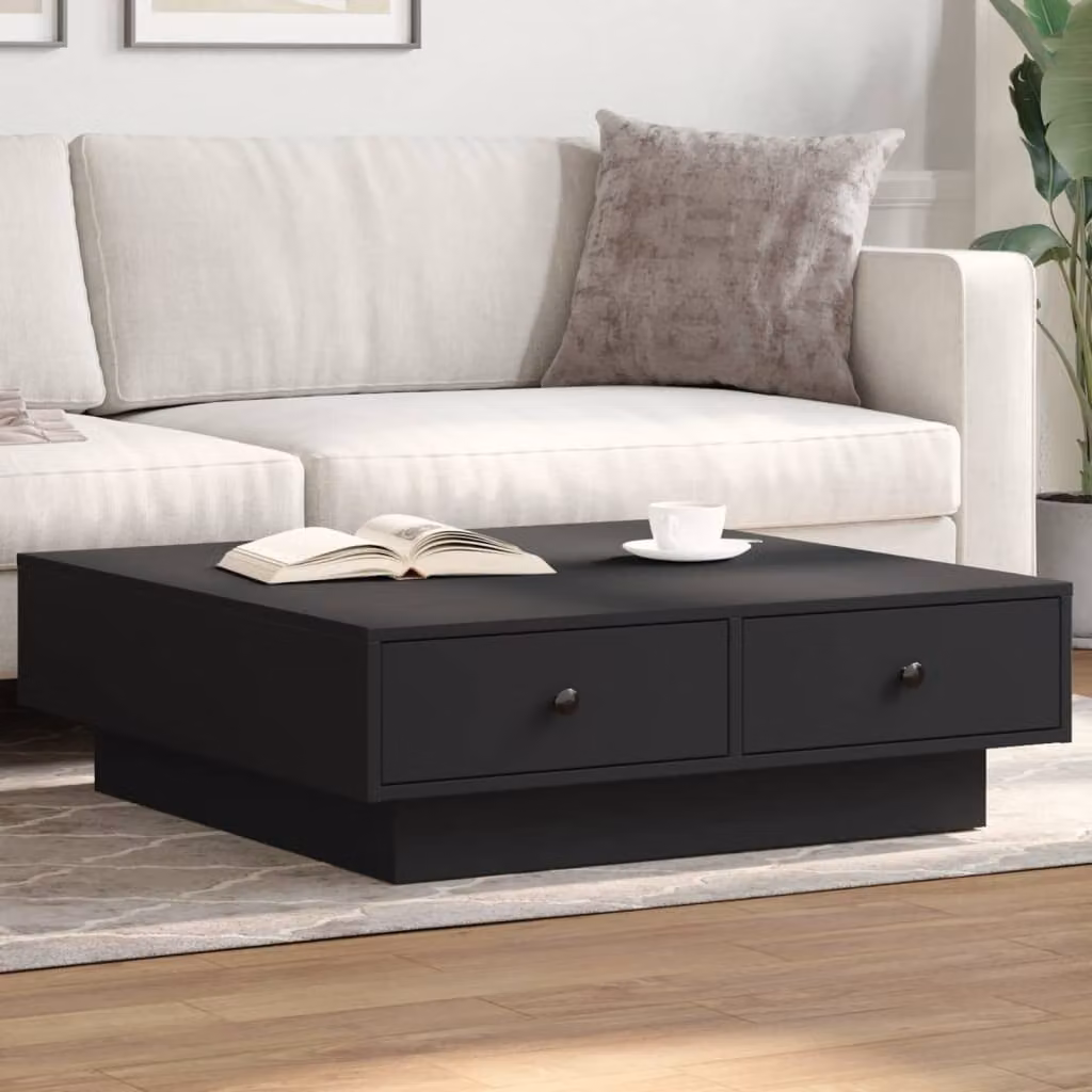 Maison Exclusive - Tavolino nero 90x90x28 cm Materiale ligneo