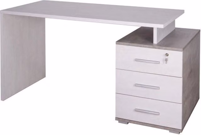 Scrivania 3 Cassetti L154 In Kit Ossido Bianco cm 154x55x76h - Sarmog