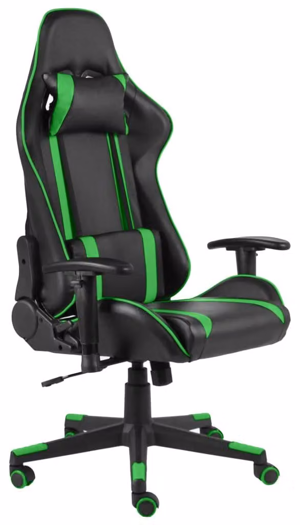 Sedia da gaming – Sedia da scrivania verde con schienale alto e cuscini ergonomici