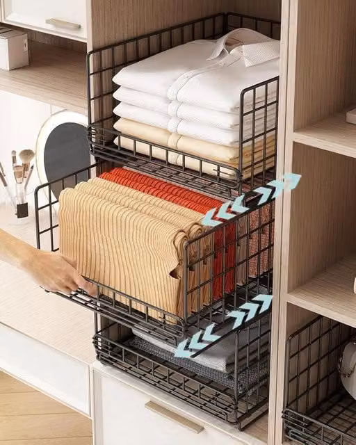 Organizzatore per armadi 6 posti, sistema di armadiatura per abitazione, per camera da letto, cucina, soggiorno, bagno (nero)