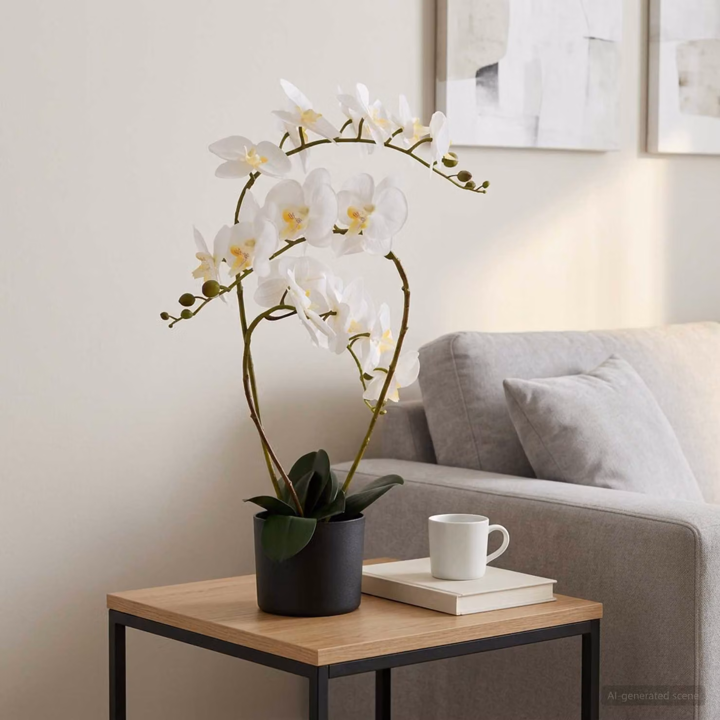 Orchidea artificiale con vaso bianco vidaXL H 65 x L 45 x P 15 cm