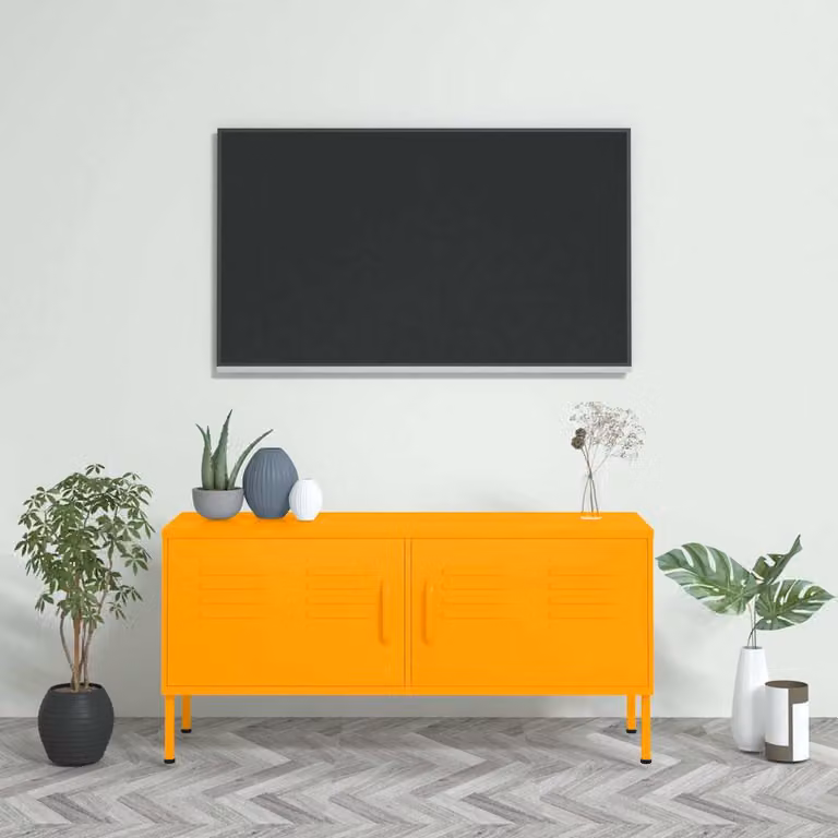 Mobile TV vidaXL in metallo giallo L: 105 cm, P: 35 cm, H: 50 cm