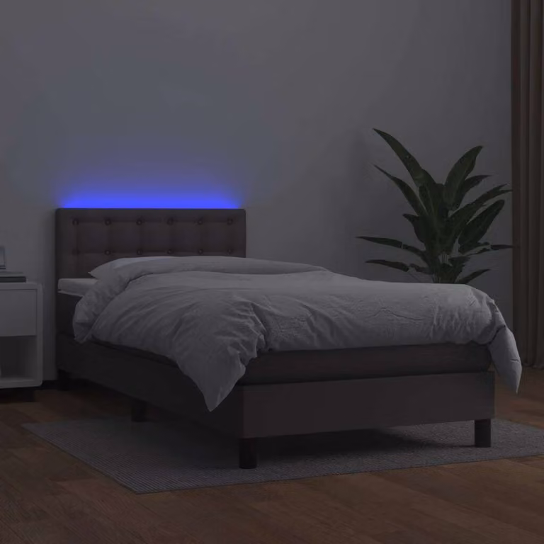 Maison Exclusive - Giroletto Molle con Materasso e LED Grigio 80x200cm Pelle finta
