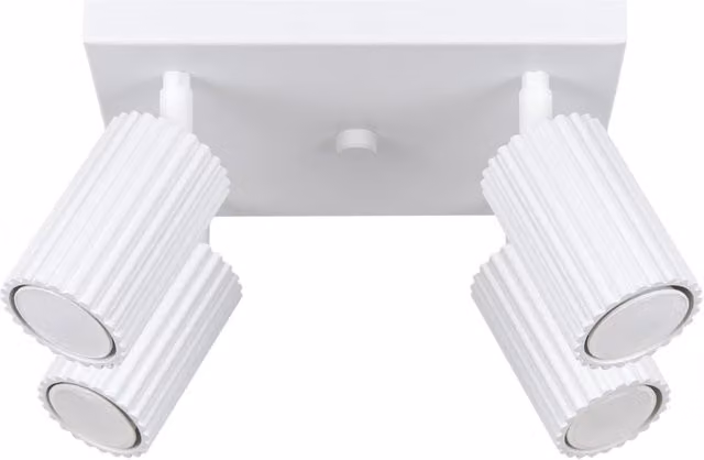 Lampada da soffitto KARBON di Sollux Lighting, colore bianco, in alluminio con design cilindrico e orientabile