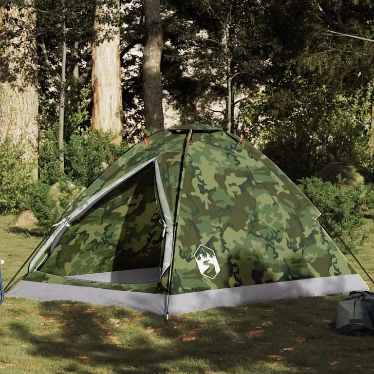 vidaXL Tenda da Campeggio a Cupola per 2 Persone, Impermeabile, Verde Mimetica