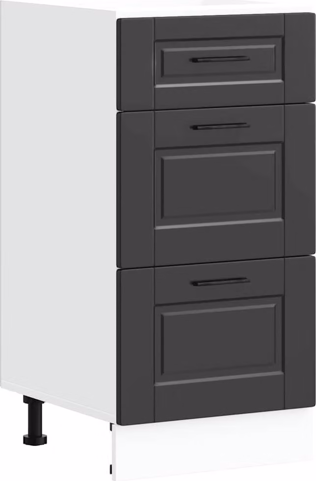 Mobiletto da cucina "Porto" nero in legno ingegnerizzato