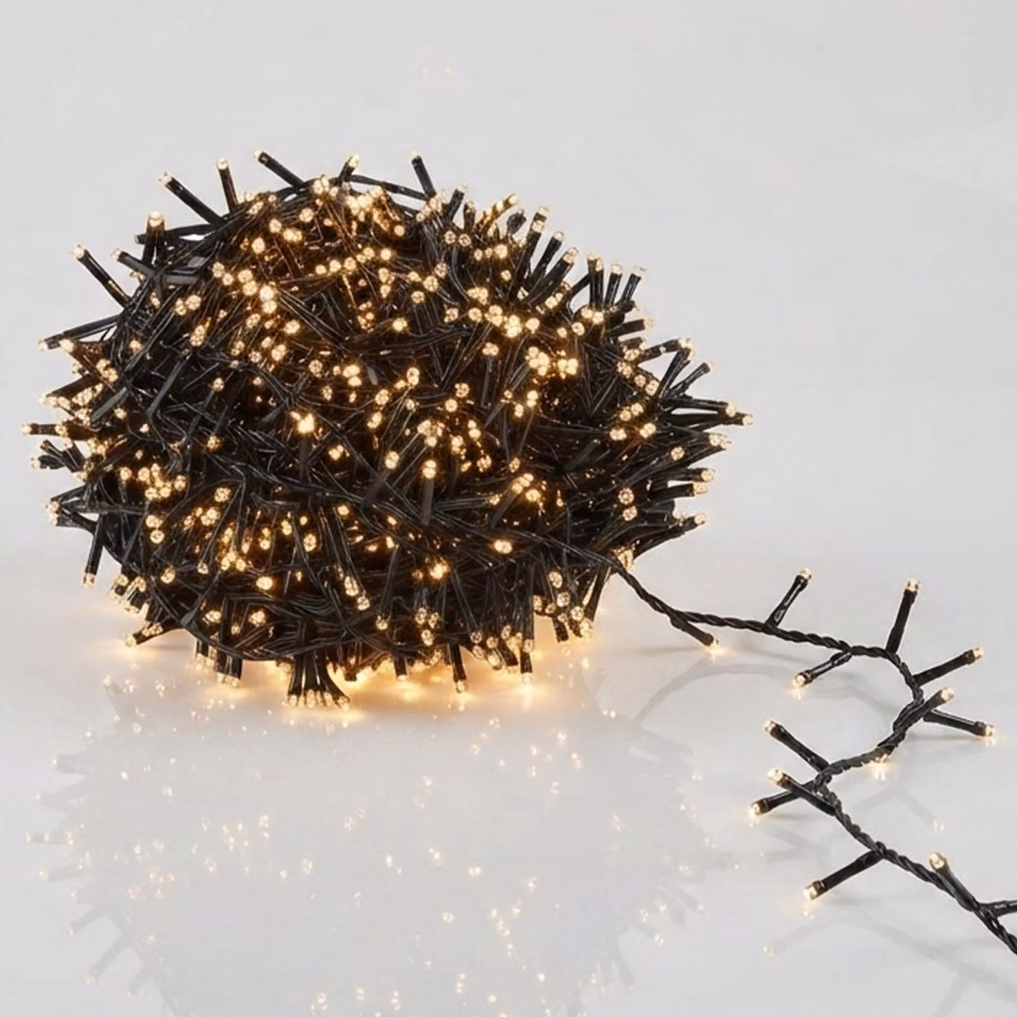 Catena luminosa a LED, bianco caldo intenso - 24 metri / 1200 LED - Illuminazione natalizia per interni ed esterni