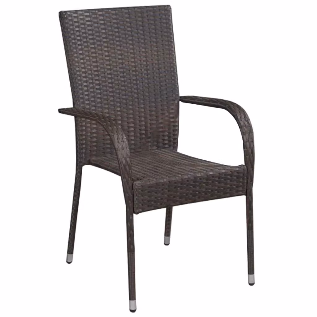 Set da pranzo da giardino Outsunny in polyrattan con tavolo rettangolare in vetro e 9 pezzi marrone e nero – 2