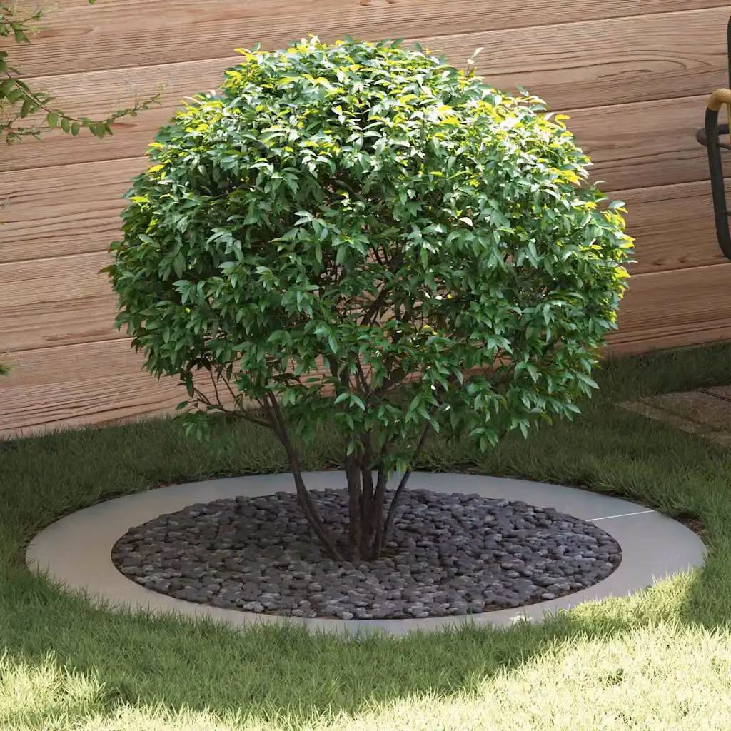 Set di 5 anelli d'albero piatti vidaXL in acciaio zincato argento per piante ornamentali Ø 90/120 cm