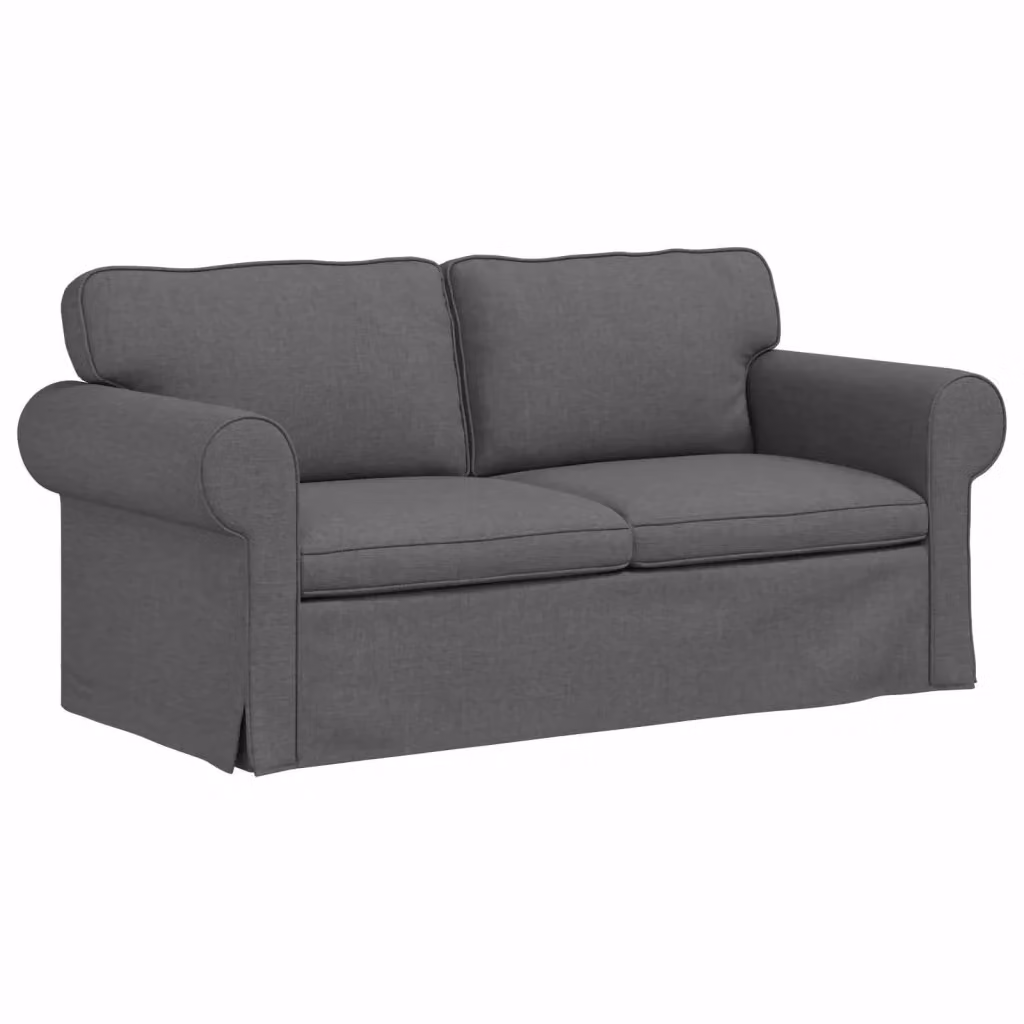 Divano moderno vidaXL in tessuto grigio scuro con struttura in metallo e coperture rimovibili L: 175 cm, P: 82 cm, H: 80 cm – 2