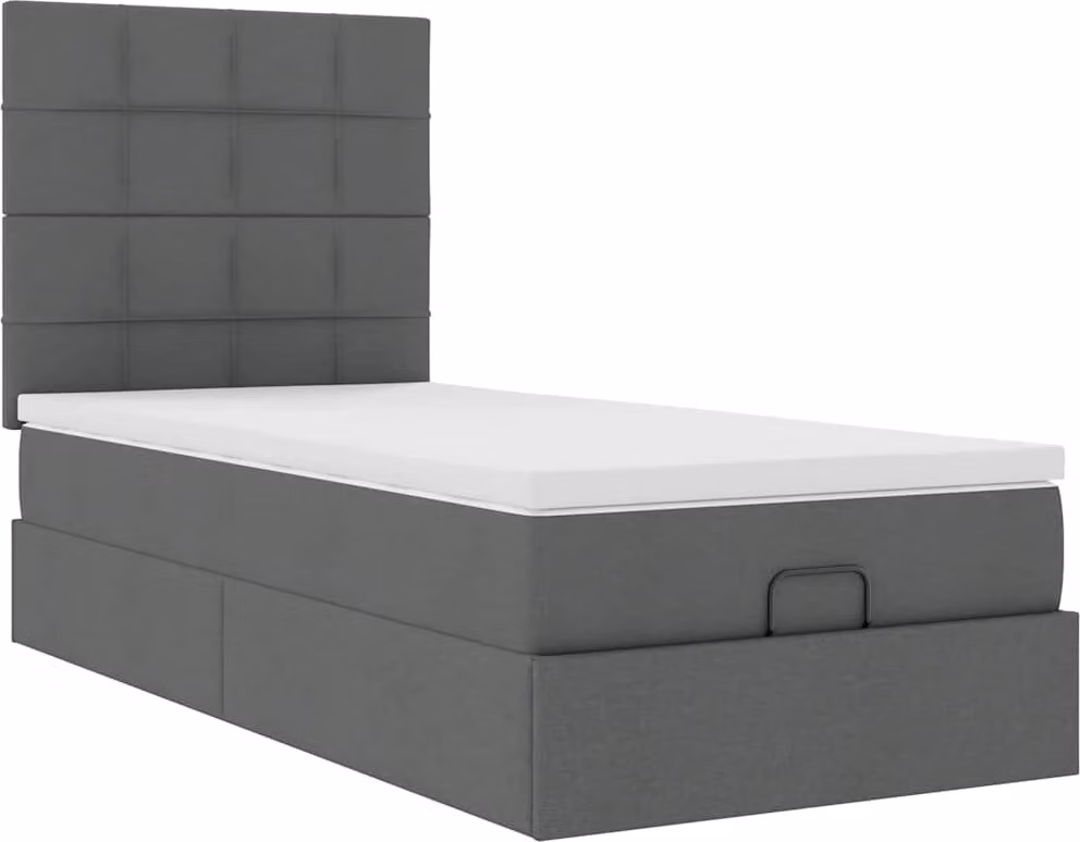 Struttura Letto Pouf con Materasso 180x200 cm in Tessuto