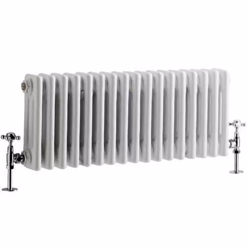 Radiatore Orizzontale Stile Ghisa Bianco 300x785x100mm 550W - Regent
