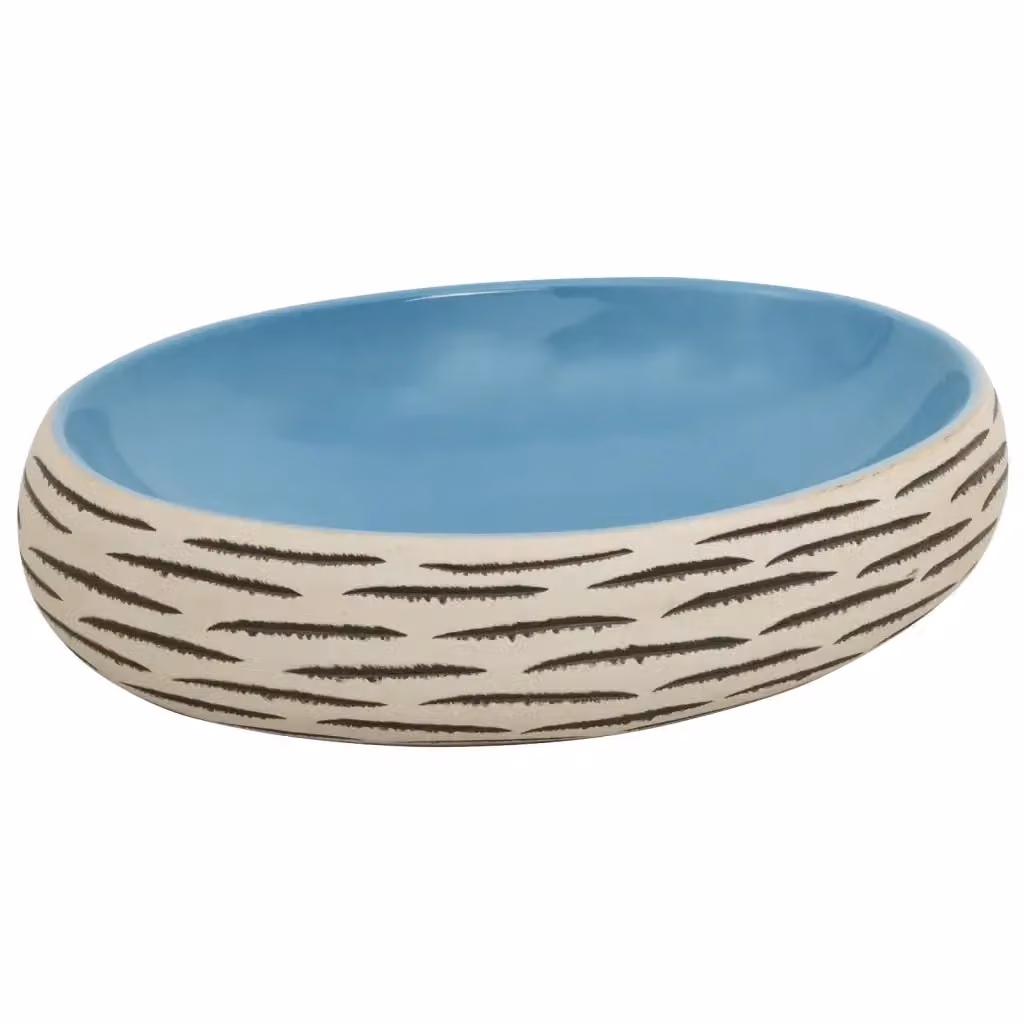 Lavabo da appoggio ovale multicolore vidaXL in ceramica L: 59 cm, P: 40 cm, H: 15 cm – 2