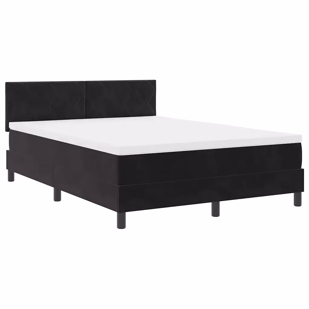 Letto a molle con illuminazione LED vidaXL in velluto nero L/P: 160 x 200 cm – 2