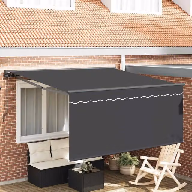 Tenda retrattile Antracite 300 x 250 cm Poliestere e Alluminio 3329935