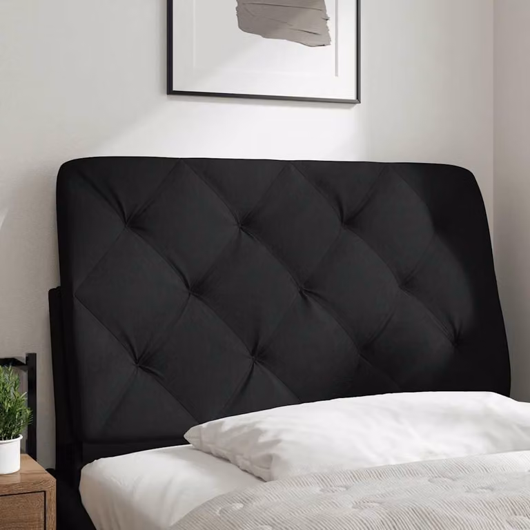 vidaXL Cuscino Testiera Nero 80 cm in Tessuto